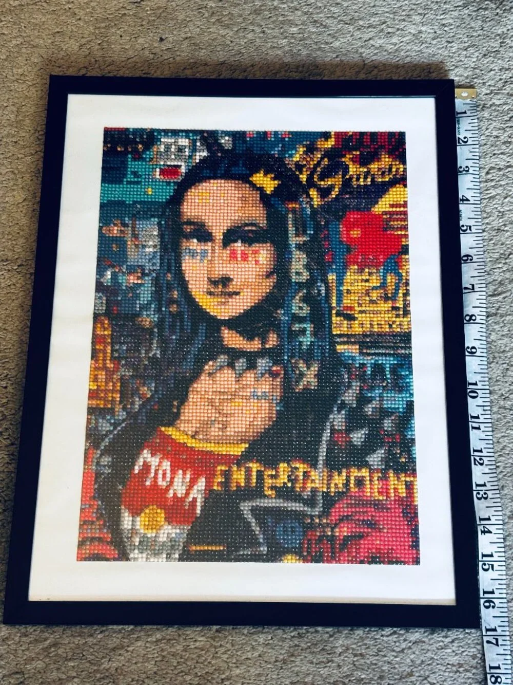 Mona‎ Lisa Banksy Graffiti Diamond Art Finished | Framed 14x17